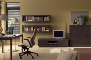 elegancki gabinet z meblami Largo - Black Red White